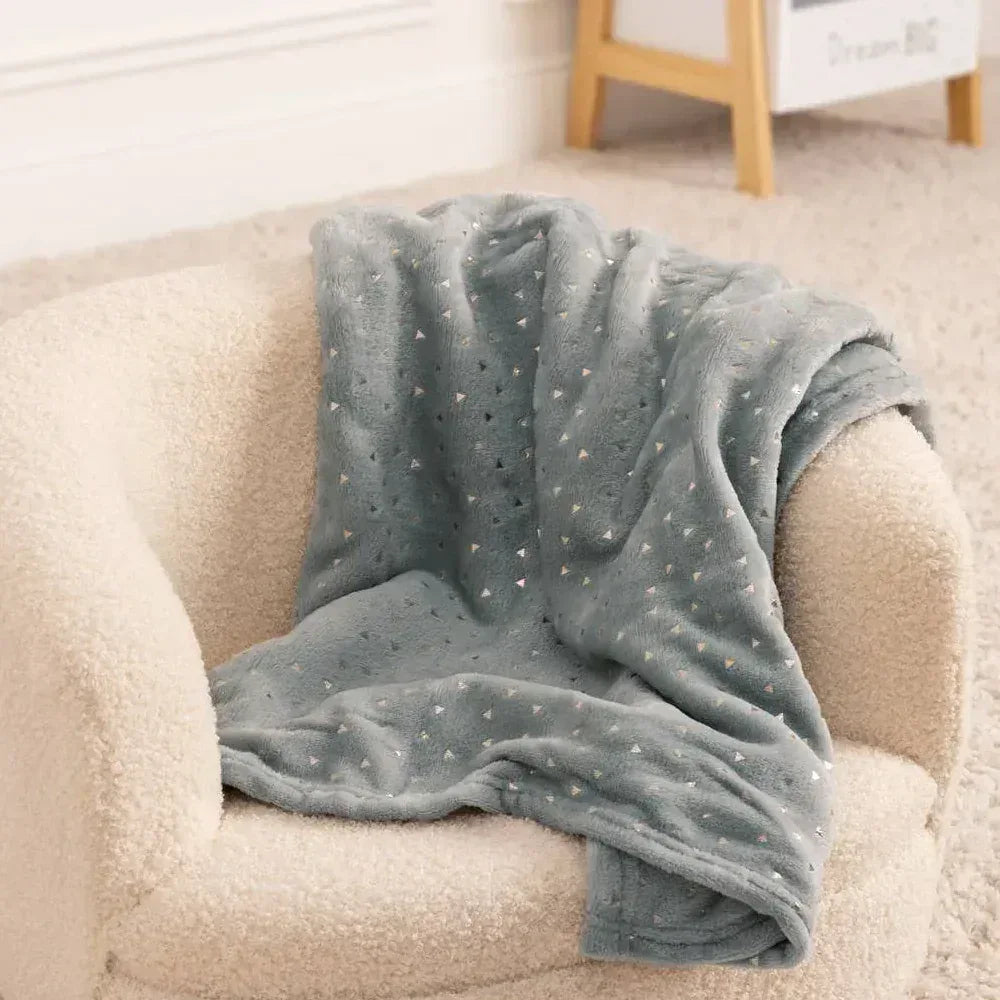 Plaid 75x100cm flanelle vert Personnalisé avec prénom - LA BRODEUSE®