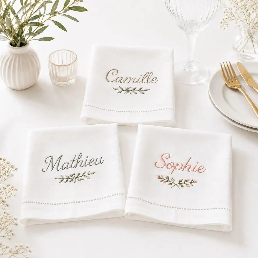 Nappes & Serviettes de Table Brodées
