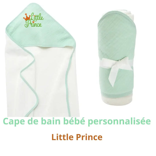 Cape de Bain Bébé Verte Brodée "LE PETIT PRINCE" - LA BRODEUSE®