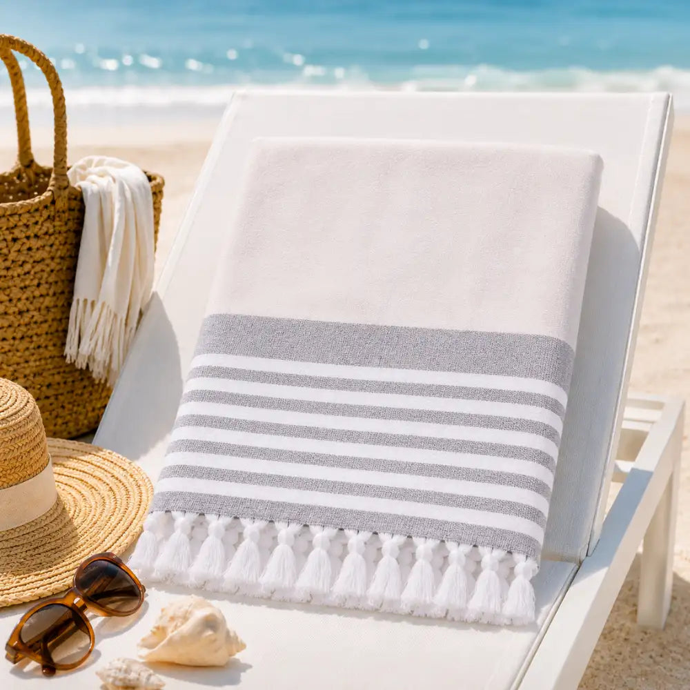 Fouta Personnalisée Brodée au Prénom — Serviette Hammam 100% Coton
