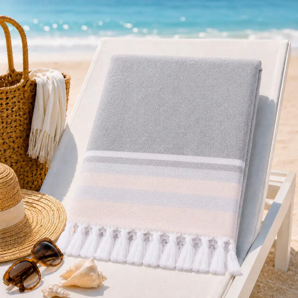 Fouta Personnalisée Brodée au Prénom — Serviette Hammam 100% Coton