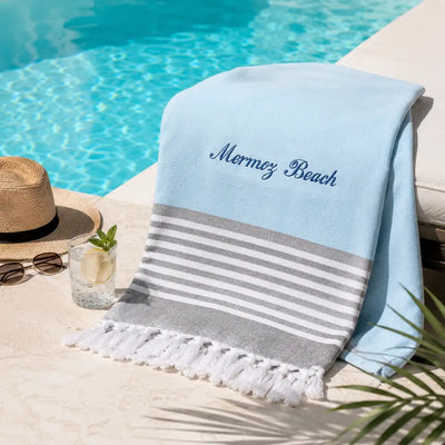 Fouta Personnalisée Brodée au Prénom — Serviette Hammam 100% Coton