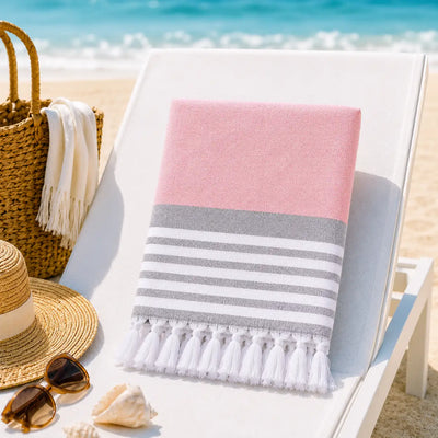 Fouta Personnalisée Brodée au Prénom — Serviette Hammam 100% Coton