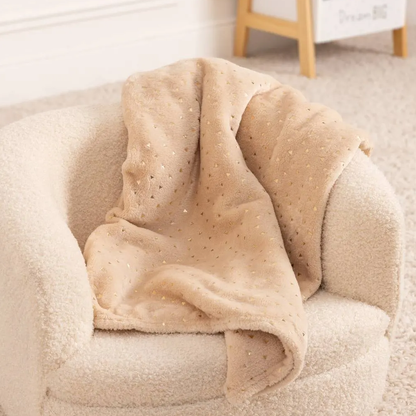 Plaid 75x100cm flanelle Beige Personnalisé