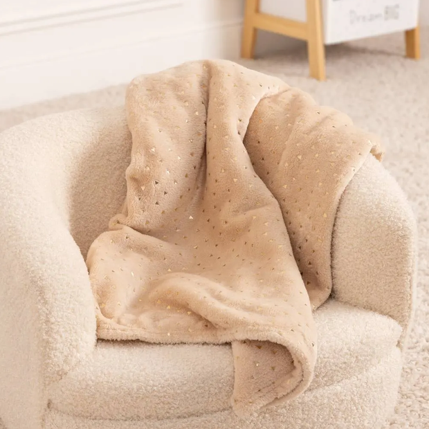 Plaid 75x100cm flanelle Beige Personnalisé