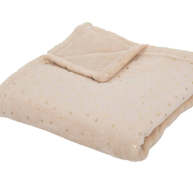 Plaid 75x100cm flanelle Beige Personnalisé