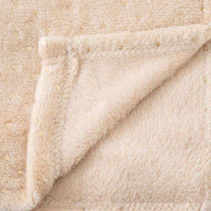 Plaid 75x100cm flanelle Beige Personnalisé