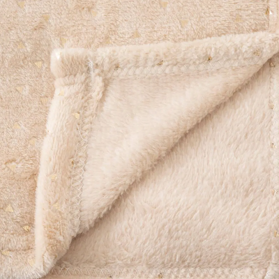 Plaid 75x100cm flanelle Beige Personnalisé