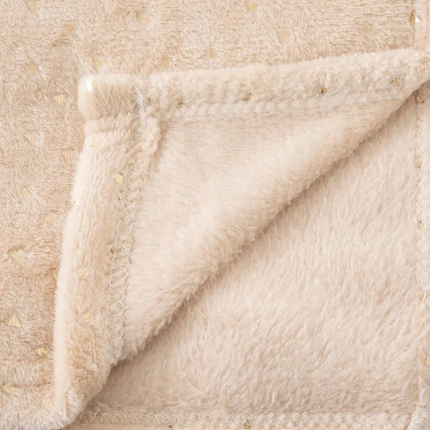 Plaid 75x100cm flanelle Beige Personnalisé