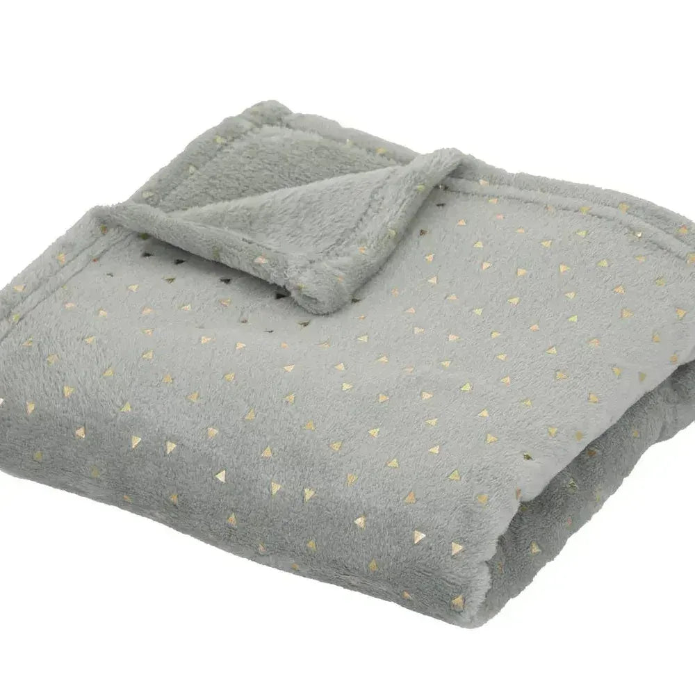 Plaid 75x100cm flanelle vert Personnalisé avec prénom - LA BRODEUSE®