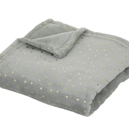 Plaid 75x100cm flanelle vert Personnalisé avec prénom - LA BRODEUSE®