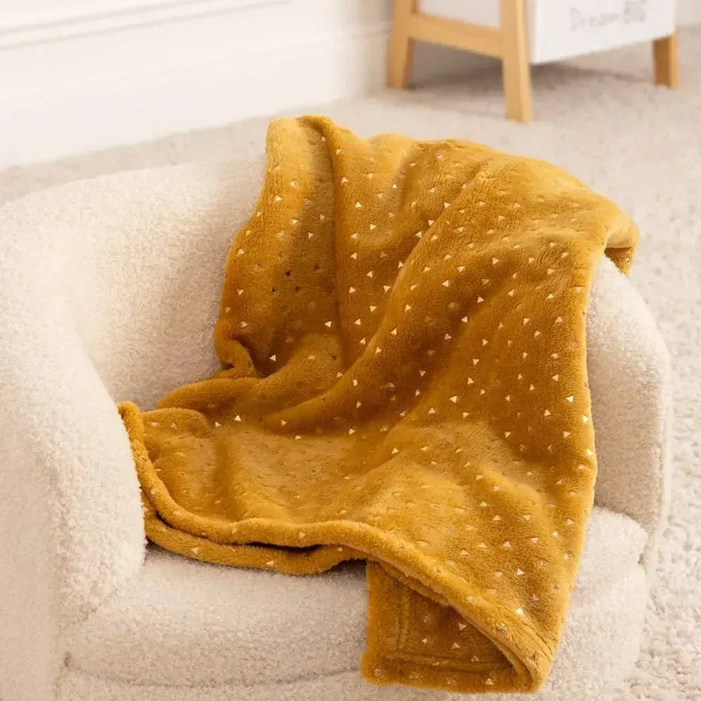 Plaid 75x100cm flanelle Miel Personnalisé avec prénom - LA BRODEUSE®