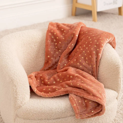 Plaid 75x100cm flanelle terracotta Personnalisé