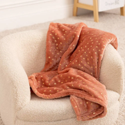 Plaid 75x100cm flanelle terracotta Personnalisé