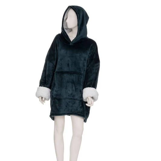 Plaid sweatshirt à capuche Bleu