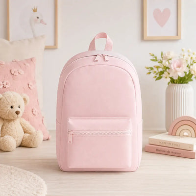 Sac à Dos Enfant Fille Rose Poudré Brodé au Prénom