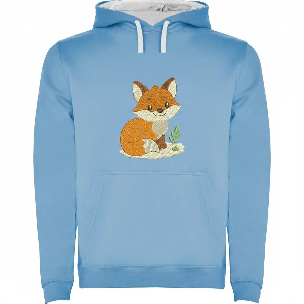 Sweat à Capuche Enfant Brodé – Motif « PETIT RENARD » - LA BRODEUSE®