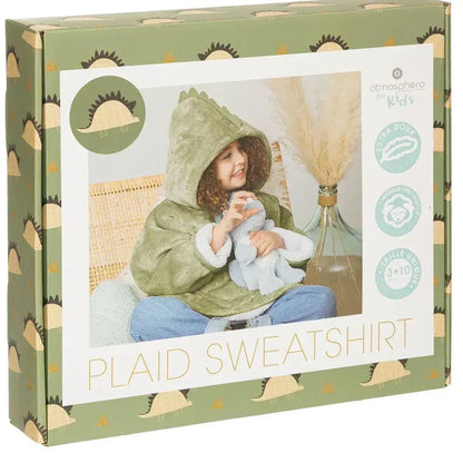 Sweat Plaid Brodé motif « Dinosaure » - LA BRODEUSE®