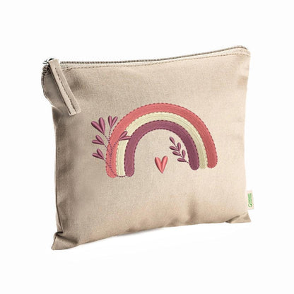Trousse de Toilette Coton Bio Brodée Arc-en-Ciel - LA BRODEUSE®