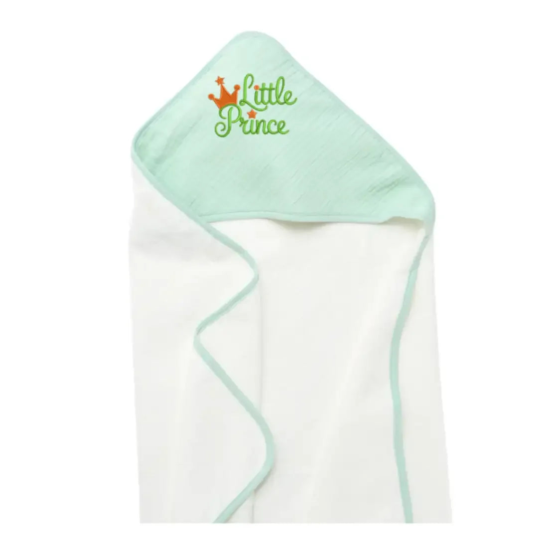 Cape de Bain Bébé Verte Brodée "LE PETIT PRINCE" - LA BRODEUSE®
