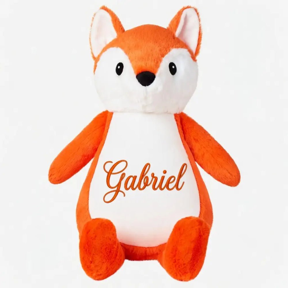 Doudou Renard 38 Cm ventre Brodé au Prénom - LA BRODEUSE®