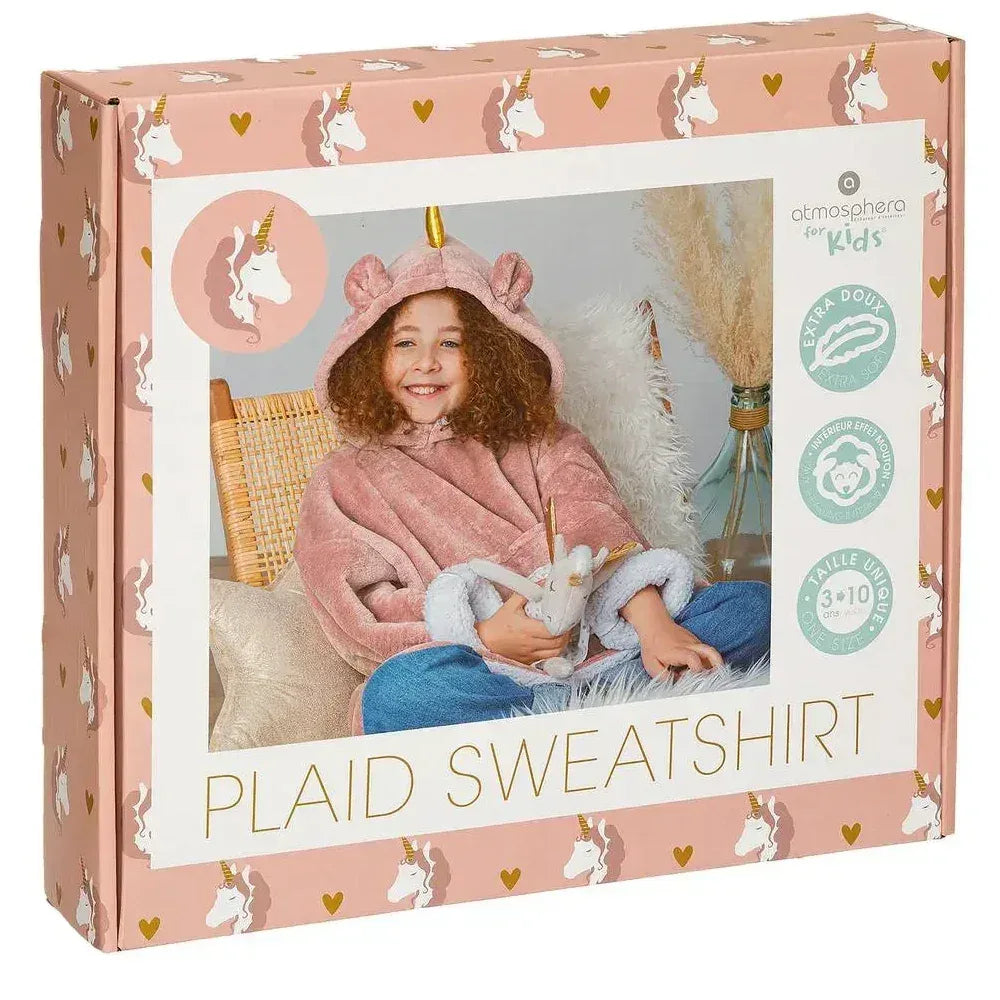 Sweat Plaid Brodé motif « Licorne » - LA BRODEUSE®