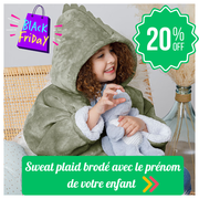 Sweat Plaid Dinosaure Personnalisé avec Prénom