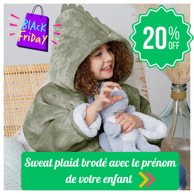 Sweat Plaid Dinosaure Personnalisé avec Prénom