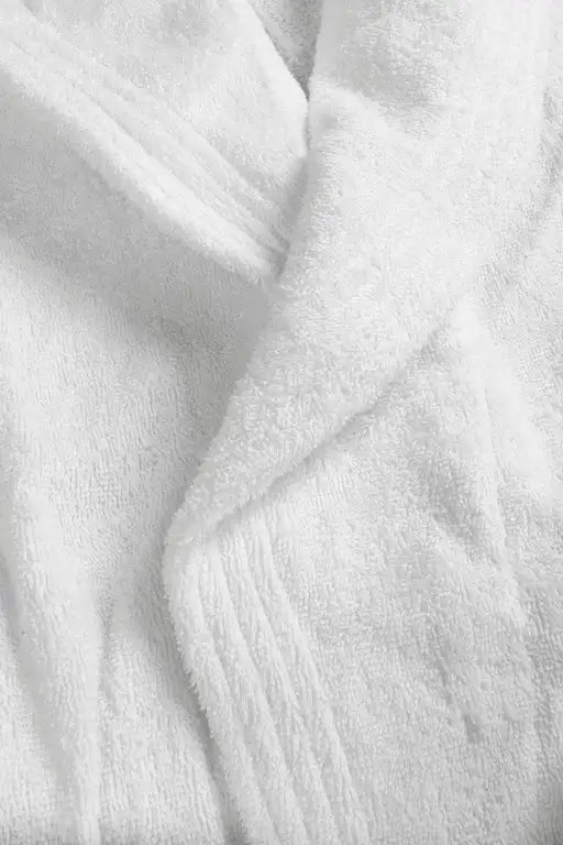 Peignoir Blanc Unisexe en Éponge de Coton 420g - LA BRODEUSE®