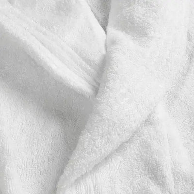 Peignoir Blanc Unisexe en Éponge de Coton 420g - LA BRODEUSE®