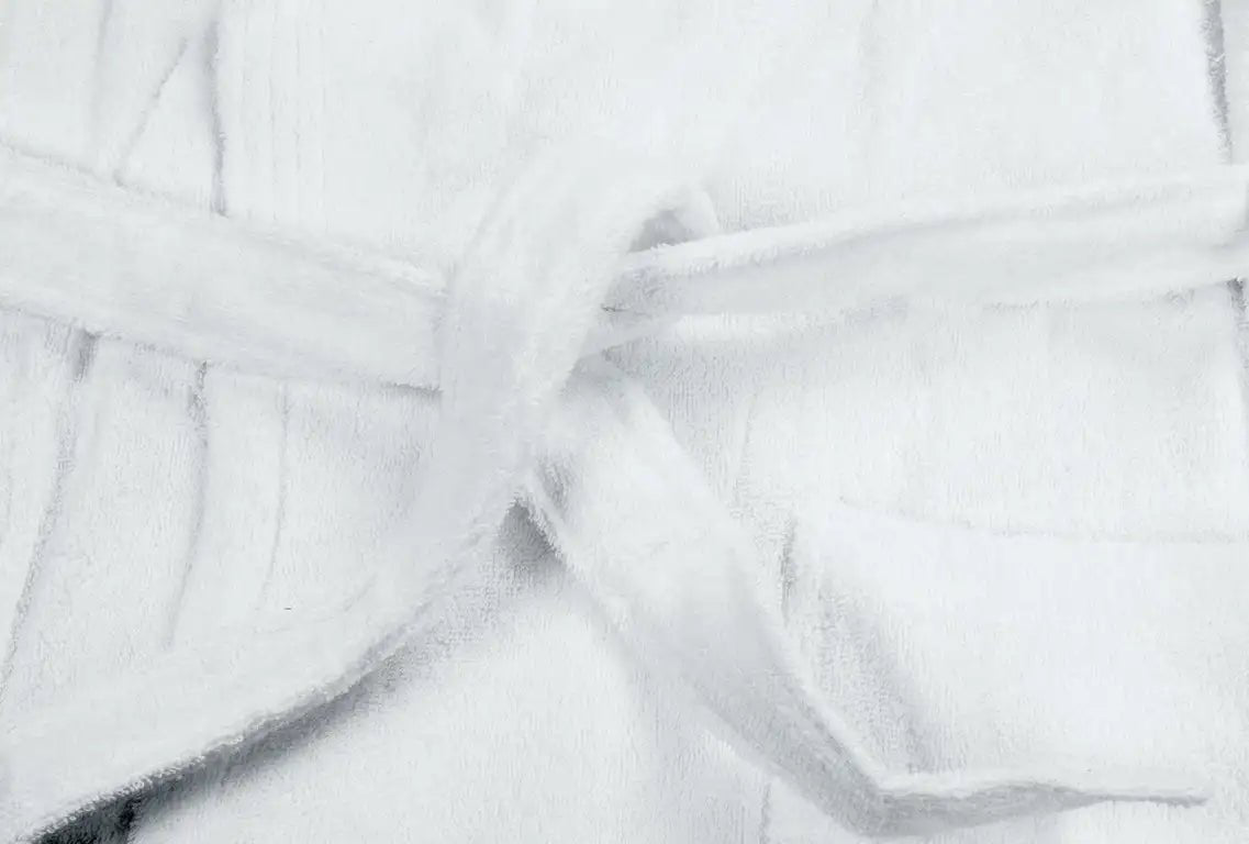 Peignoir Blanc Unisexe en Éponge de Coton 420g - LA BRODEUSE®
