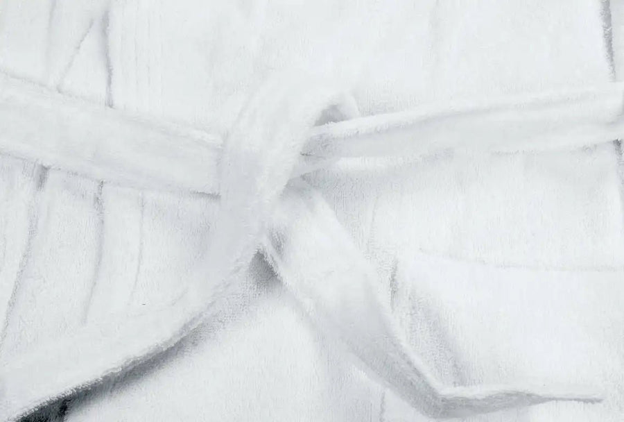 Peignoir Blanc Unisexe en Éponge de Coton 420g - LA BRODEUSE®