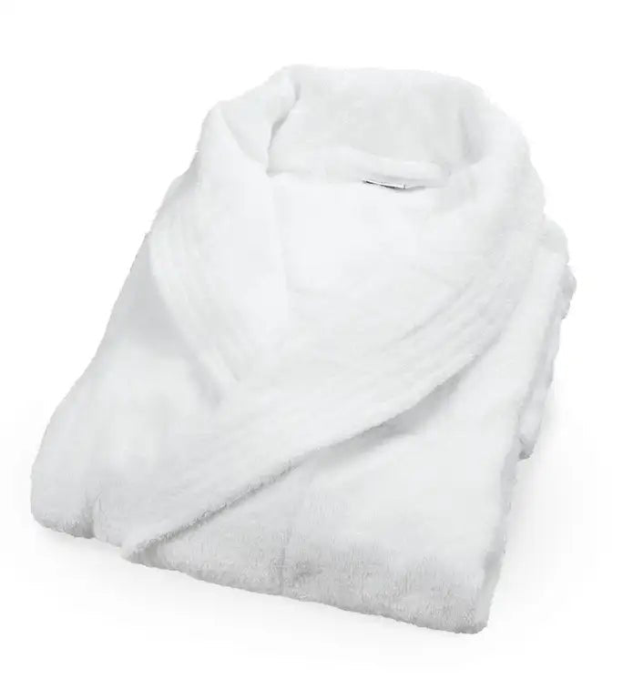 Peignoir Blanc Unisexe en Éponge de Coton 420g - LA BRODEUSE®