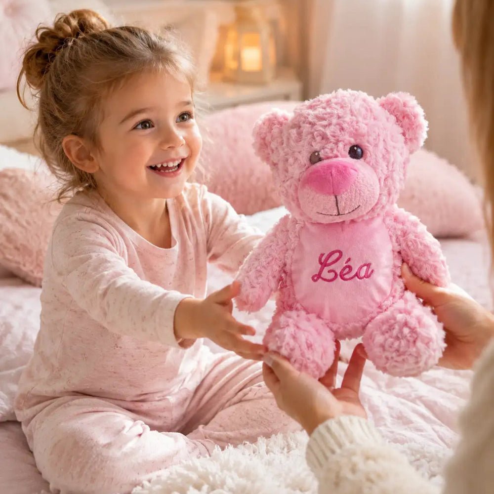 Peluche Douce 38 cm · Ventre Brodé au Prénom - LA BRODEUSE®
