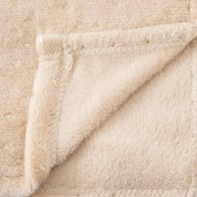 Plaid 75x100cm flanelle Beige Personnalisé avec prénom - LA BRODEUSE®