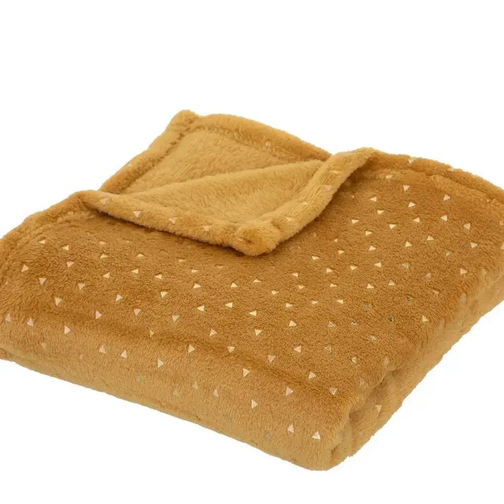 Plaid 75x100cm flanelle Miel Personnalisé avec prénom - LA BRODEUSE®
