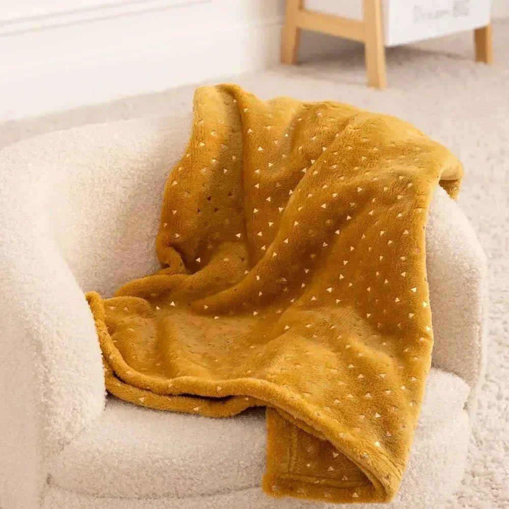 Plaid 75x100cm flanelle Miel Personnalisé avec prénom - LA BRODEUSE®