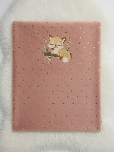 Plaid 75x100cm flanelle Personnalisé "Le Renard Dormant" - LA BRODEUSE®