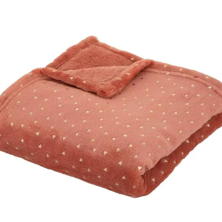 Plaid 75x100cm flanelle terracotta Personnalisé avec prénom - LA BRODEUSE®