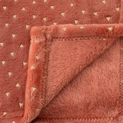 Plaid 75x100cm flanelle terracotta Personnalisé avec prénom - LA BRODEUSE®