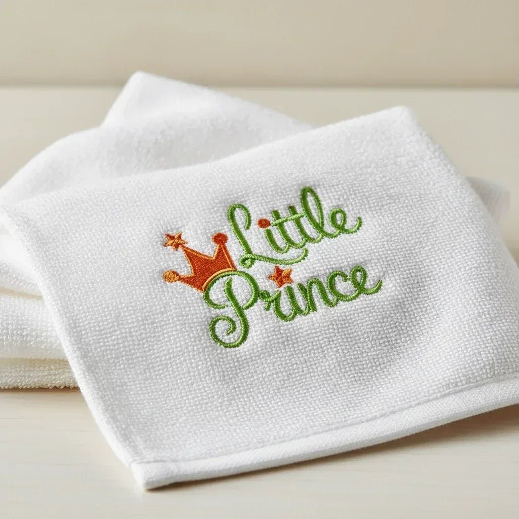 Serviette de toilette Coton Bio motif brodé « LITTLE PRINCE » - LA BRODEUSE®