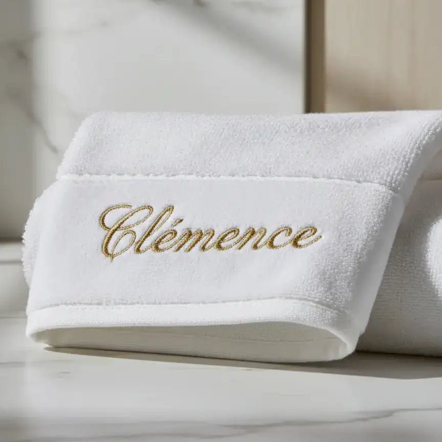 Serviette de toilette Deluxe Personnalisée – 100 X 50 cm - LA BRODEUSE®